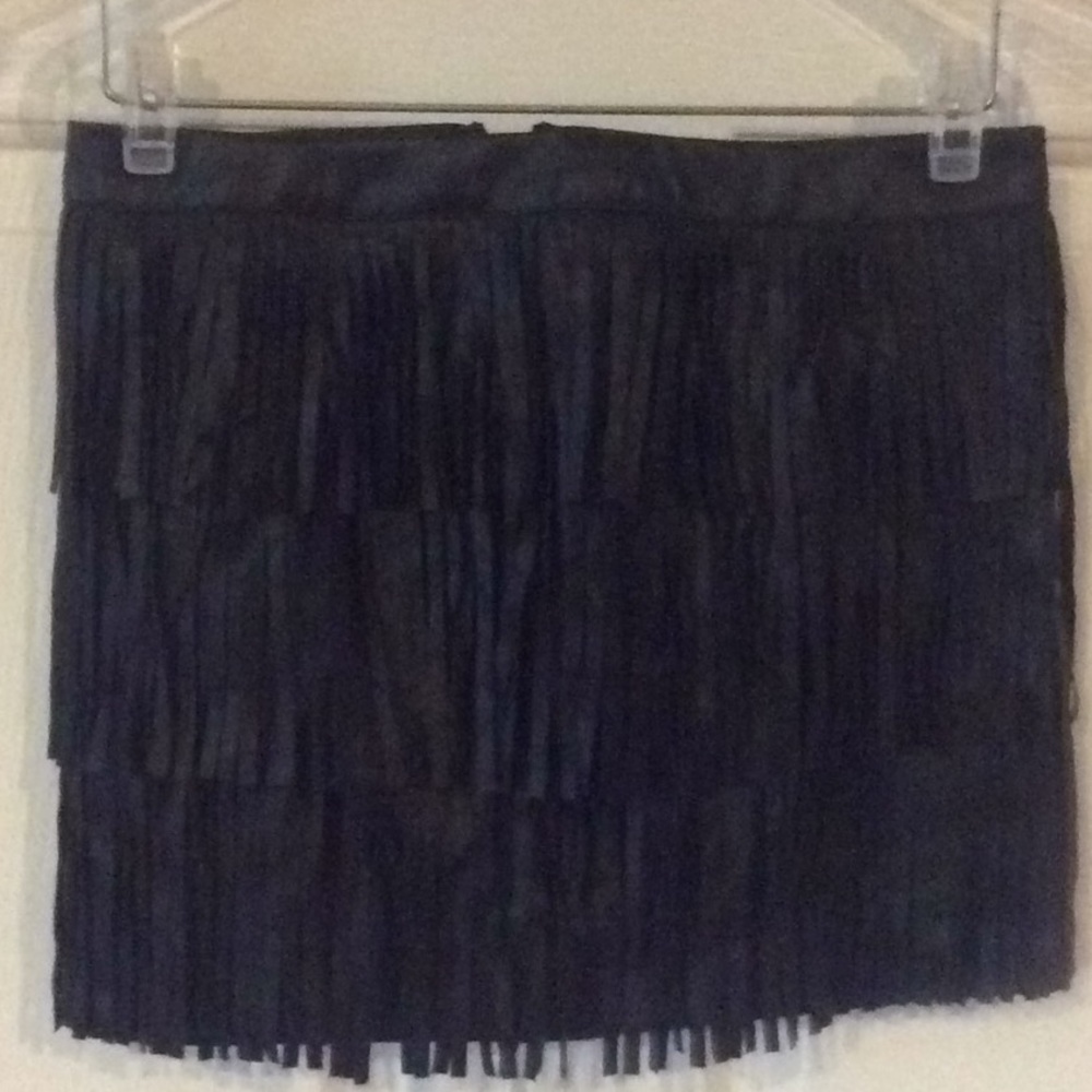 Forever 21 Black Faux Fringe Skirt